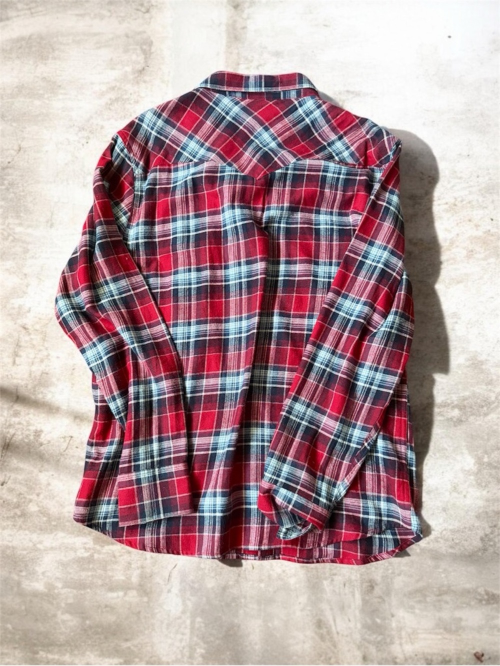 LEVI’S Men's Red Plaid Button-Up Shirt - Classic Long Sleeve - Picture 4 of 4